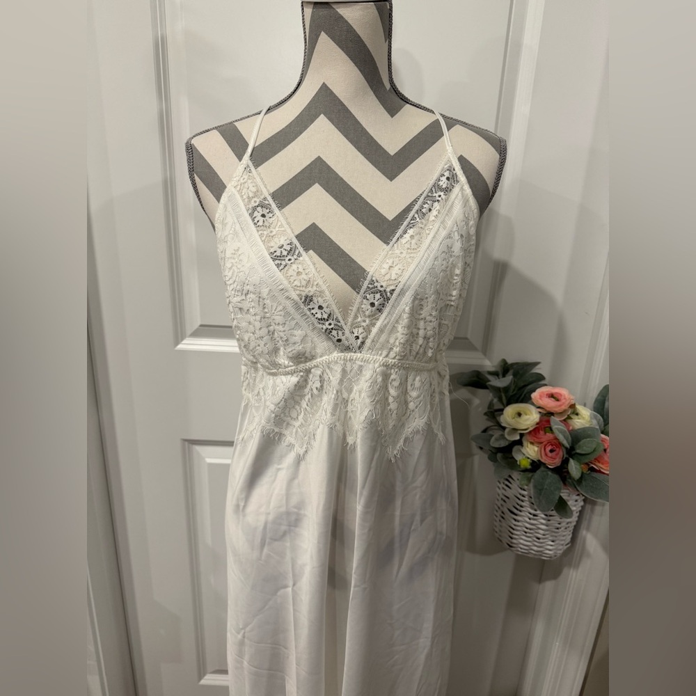 Elegant White Lace Slip Dress